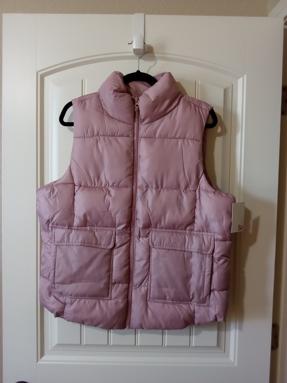 SO Women's Light Mauve Puffer Vest NWT Sz XL